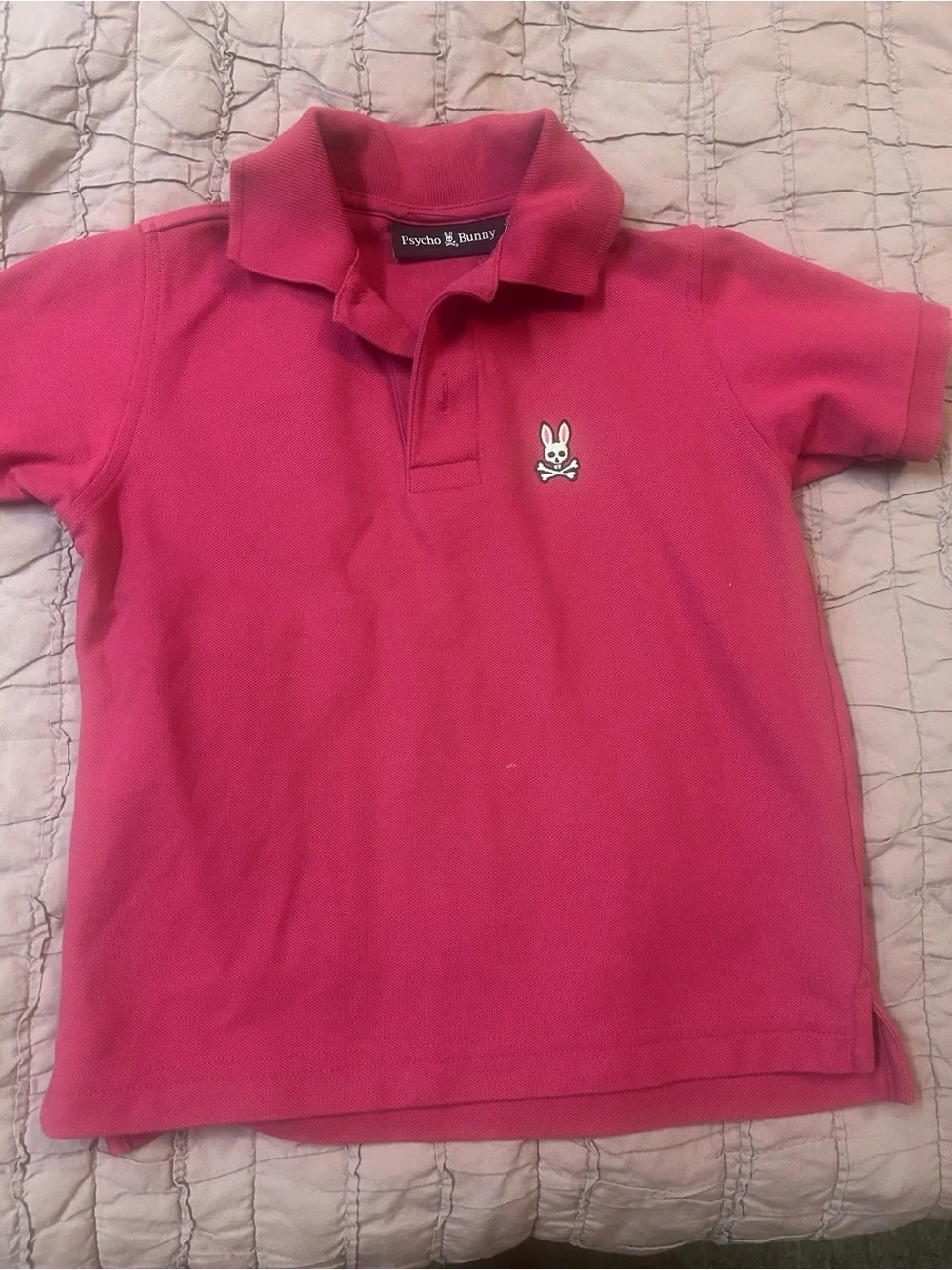 Psycho Bunny Kids Hot Pink Polo Shirt with Embroidered Bunny